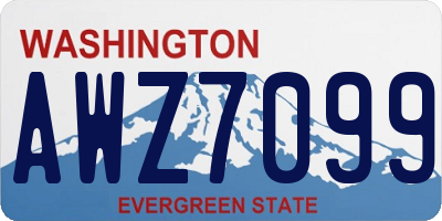 WA license plate AWZ7099