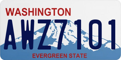WA license plate AWZ7101