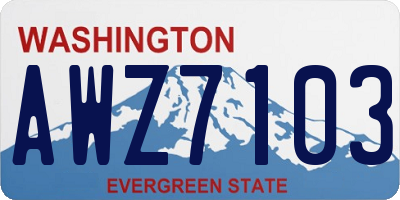 WA license plate AWZ7103