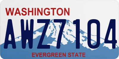 WA license plate AWZ7104