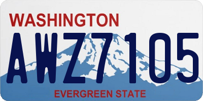 WA license plate AWZ7105