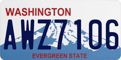 WA license plate AWZ7106