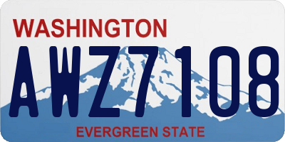 WA license plate AWZ7108