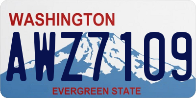 WA license plate AWZ7109