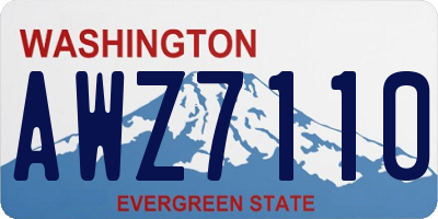 WA license plate AWZ7110