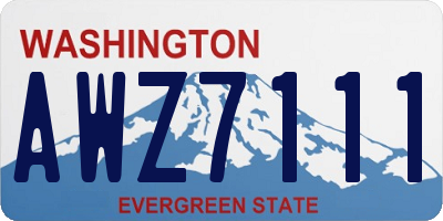 WA license plate AWZ7111