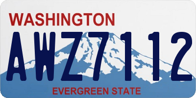WA license plate AWZ7112