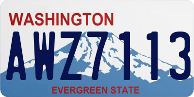WA license plate AWZ7113