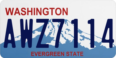 WA license plate AWZ7114