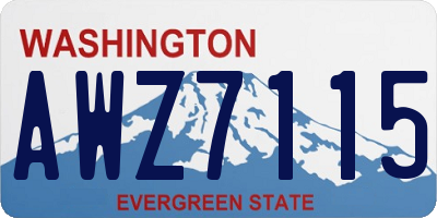 WA license plate AWZ7115