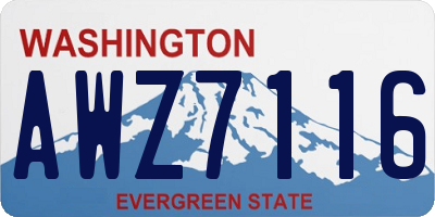 WA license plate AWZ7116