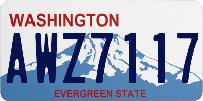 WA license plate AWZ7117