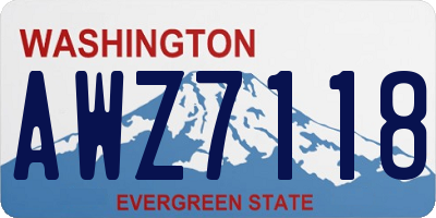 WA license plate AWZ7118