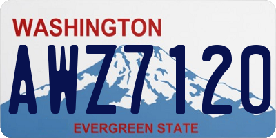 WA license plate AWZ7120