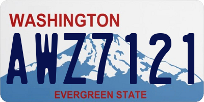 WA license plate AWZ7121