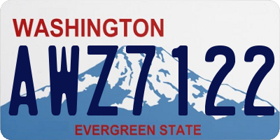 WA license plate AWZ7122