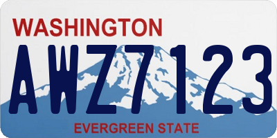 WA license plate AWZ7123