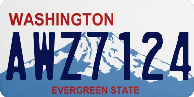 WA license plate AWZ7124