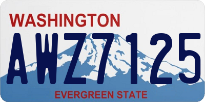 WA license plate AWZ7125