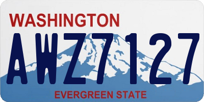 WA license plate AWZ7127