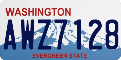 WA license plate AWZ7128