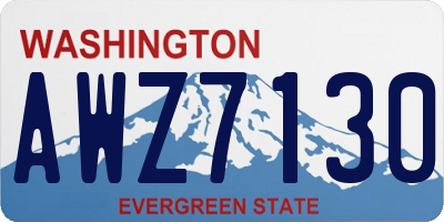 WA license plate AWZ7130
