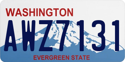 WA license plate AWZ7131