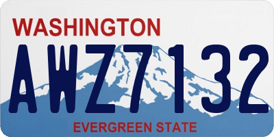 WA license plate AWZ7132