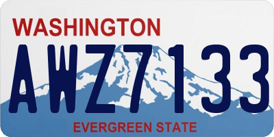 WA license plate AWZ7133