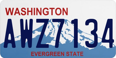 WA license plate AWZ7134