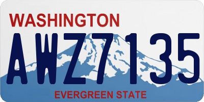 WA license plate AWZ7135