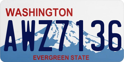 WA license plate AWZ7136