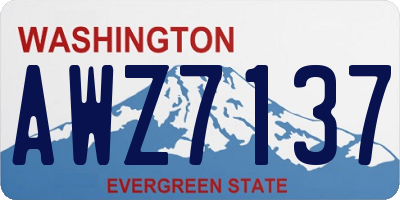 WA license plate AWZ7137