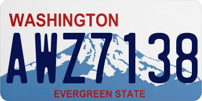 WA license plate AWZ7138