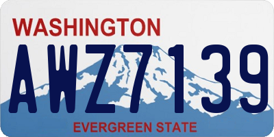 WA license plate AWZ7139