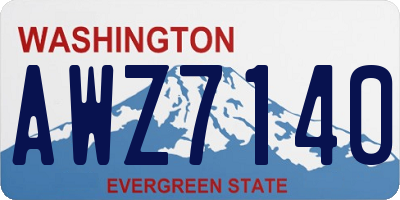 WA license plate AWZ7140