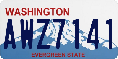WA license plate AWZ7141