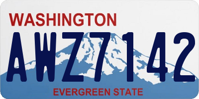 WA license plate AWZ7142