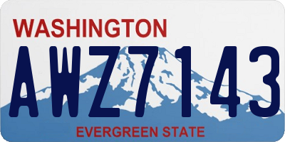 WA license plate AWZ7143
