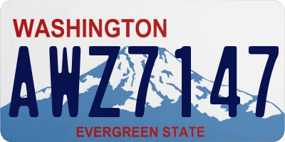 WA license plate AWZ7147