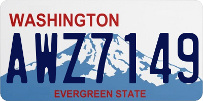 WA license plate AWZ7149