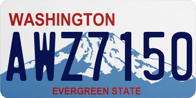 WA license plate AWZ7150