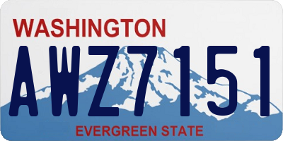 WA license plate AWZ7151