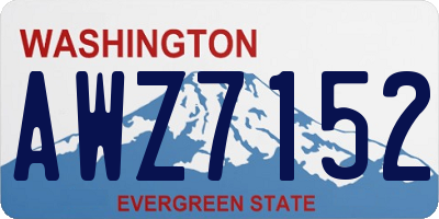 WA license plate AWZ7152