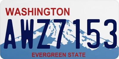 WA license plate AWZ7153