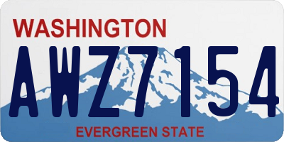 WA license plate AWZ7154