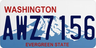 WA license plate AWZ7156