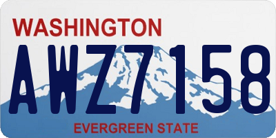 WA license plate AWZ7158
