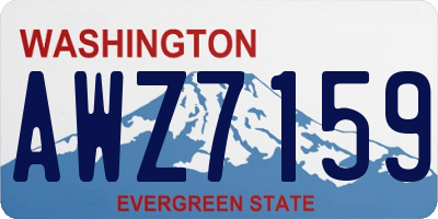 WA license plate AWZ7159