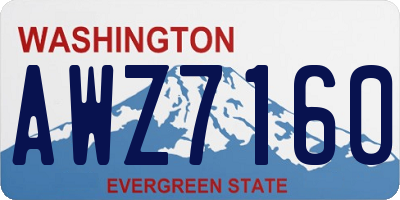WA license plate AWZ7160